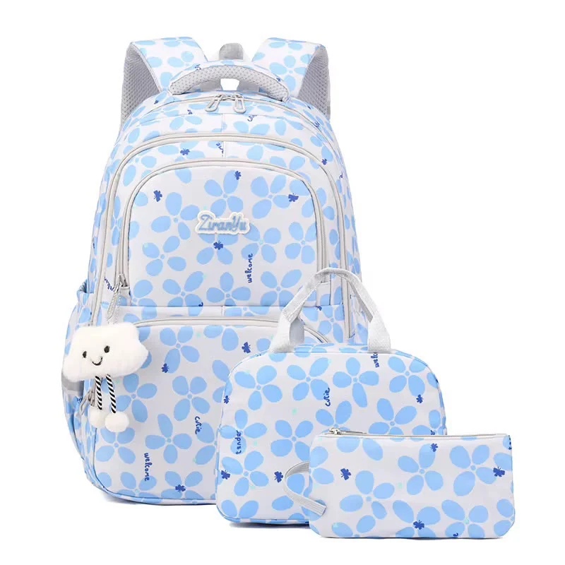 Sac à dos scolaire Bleu Motif Floral