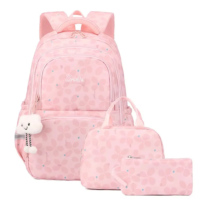 Sac à dos rose motif floral