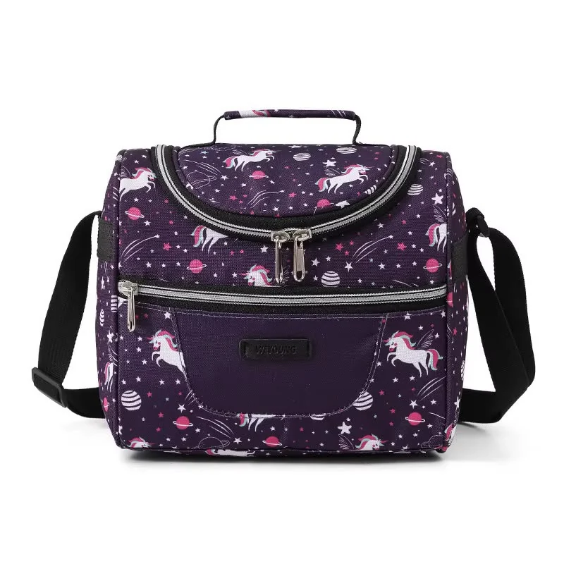 Sac isotherme enfant violet motif espace