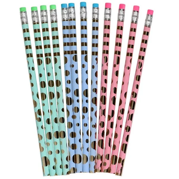Lot de crayon noir pois doré – Réf. 082