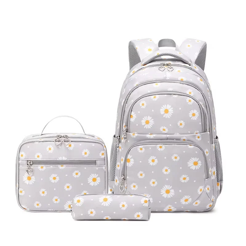Sac écolier 3 pièces marguerites